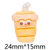 Desenho Animado Copo de Milk Tea com Sorvete Biscoito Brinquedo de Comida Acessórios para Joias de Resina DIY Cola de Creme Capa de Celular Material para Presilha de Cabelo