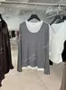 Yuran 26 Estilo Novo de Início de Primavera Fio Fino Toque de Pele Tencel Lã Camisa Casual Solta de Manga Longa Falsa de Duas Peças