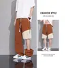 Pantalones casuales holgados de retazos retro americanos para hombre, marca de tendencia primavera y otoño, talla grande, pierna ancha recta, con un precio de 69.9