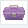 Estuche para lápices de boceto con compartimento de color transparente 677 caja de herramientas caja de almacenamiento multiusos caja de muestras de doble capa para arte de uñas
