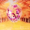 Venda por atacado 12 polegadas 2.8g preenchido folha de alumínio lantejoulas balão proposta festa de aniversário decoração Net vermelho balão de lantejoulas transparentes