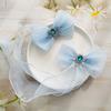 Fornecimento a longo prazo Cocar congelado Snowflake Diamond fio de cabelo clipe Princesa Elsa Super fada fita laço hairpin
