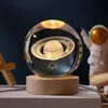 Bola de cristal luminosa para iluminação transfronteiriça, luz noturna luminosa, bola de vidro esculpida, sistema solar esculpido em 3D, enfeites de mesa de aniversário fábrica