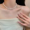 Collar de perlas con lazo suave para mujer, cadena de clavícula con diseño de nicho de lujo ligero, accesorios de collar elegantes de alta calidad a la moda