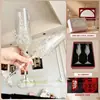 Par de Taças de Brinde para Casamento DIY Taças de Brinde para Casamento Taças de Pé Alto Conjunto de Caixa de Presente Presente de Casamento Kit de Materiais para Taças de Brinde