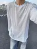 Nueva camiseta base para hombre de primavera y otoño, marca de moda, cuello redondo, jersey de manga larga, moda elegante, versátil, cómoda, informal