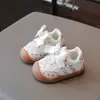 Sapatos Fofos de Bolinhas com Laço para Crianças Pequenas Meninas, Sapatos Casuais Infantis Estilo Coreano, Novos Tênis Infantis para Primavera e Outono