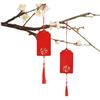 Tarjeta de deseos de madera tarjeta de deseos tarjeta de deseos manuscrita tarjeta de la paz etiqueta para colgar del árbol carillón de viento para colgar del árbol tarjeta de deseos roja
