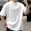 Nueva Camiseta de Manga Corta Pesada de Verano para Hombre, Moderna, Sencilla, Sensación de Alta Gama, Corte Holgado, Tendencia, Fresca, Camiseta de Color Sólido