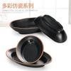 A5 Círculo Negro Flor Japonesa Olla Caliente Platos Fríos Plato de Melamina Langosta Barbacoa Plato Hondo de Plástico Picante Picante Olla Vajilla Comercial