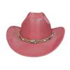 Sombrero de vaquero colorido para fiesta de Halloween, blanco, para hombre y mujer, ligero, rosa, luz fría, mágico, color láser.