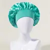 Comercio Exterior Más Vendido Gorro de Noche Elástico de Ala Ancha Popular Europeo y Americano Sombrero Redondo de Satén Sombrero para el Cuidado del Cabello para Mujeres Venta Directa de Fábrica