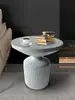 Mesa de Centro Redonda de Fibra de Vidrio Mesa Auxiliar para Apartamentos Pequeños, Simple y Lujosa, Mesa de Ocio para Balcón Exterior, Impermeable