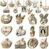 Nuevos Adornos Colgantes de Zanahoria de Madera de Pascua Transfronterizos Conejo Huevo Colgante de Árbol de Primavera Decoraciones para el Hogar
