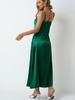 Toma Real de Vestido de Satén Europeo y Americano para Mujer de Comercio Exterior Transfronterizo para Mujer Falda de Satén sin Mangas Plisada de Seda Imitación