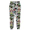 Calça Casual Solta de Perna Reta com Estampa Digital 3D de Caveira Esqueleto Flamejante para Homens e Mulheres, Calça de Moletom Chrome Hearts