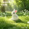 Figurinhas de coelho em resina brilhantes e coloridas, coelhos miniatura 3D com lantejoulas, decorações de micro paisagem de floresta, resina de desenho animado