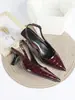 Zapatos de Tacón Alto de Moda Versátiles de Talla Grande Negros para Comercio Exterior Transfronterizo Europeo y Americano, con Tacón Fino, Punta Fina, Corte Bajo y Espalda Descubierta, Zapatos de Salón Sexy