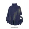Cárdigan de Punto para Hombre con Cuello Alto Moderno Clásico Versátil Estilo Ligeramente Maduro Primavera y Otoño Holgado Cárdigan de Punto con Doble Cremallera