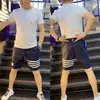 Pantalones cortos de verano finos de secado rápido para hombre, marca de moda Pu Shuai, holgados, combinan con todo, a rayas, para correr, deportivos, de cinco puntos, para la playa, para hombre