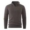 Comércio exterior Amazon transfronteiriço tamanho europeu suéter de malha masculino, blusa básica casual jovem, top quente com zíper parcial e gola alta