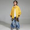 Ropa infantil de moda hip-hop para niñas, camisa moderna y genial, pantalones de mezclilla, traje de disfraz para baile grupal hiphop para niños