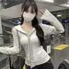 Camiseta de Manga Larga con Cuello de Corbata y Diseño Rayado para Mujer Tallas Grandes, Nuevo Estilo Primavera y Otoño, Ajuste Delgado, Favorecedora y que Resalta la Figura