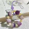 Cadena Luminosa para Teléfono con Pata de Gato y Raíz de Bodhi, Alto Valor Estético, Colgante Corto Estilo Antiguo, Cordón para Teléfono de Raíz de Bodhi Anti-Pérdida