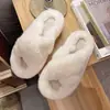 Pantuflas de Piel con Suela Gruesa para Mujer, Para Uso en Exteriores, Nuevo Estilo Otoño/Invierno 2026, Tira Cruzada, Superventas de Celebridades de Internet, Tira Única, Para Casa, Pantuflas de Algodón Ins