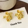 Pendientes de Flor Irregulares de Moda Versátiles Exagerados con Temperamento Diseño de Nicho Personalidad Pendientes para Viajeros para Mujeres