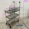 Carrito de Transmisión en Vivo de Acero Inoxidable para Influencers, Carrito de Puesto Móvil con Barandillas, Carrito de Herramientas de Almacenamiento Estable