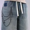 Joias Transfronteiriças Europeias e Americanas, Correntes de Calça Multicamadas com Unhas Cruzadas Modernas e Personalizadas, Acessórios Versáteis de Corrente Pendurada em Jeans Estilo Hip-Hop
