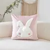 Capa de Almofada Modelo 2026 Rosa Veludo Estilo Desenho Animado 45X45Cm para Sofá de Sala, Suporta Dropshipping para Uso em Sofá e Carro