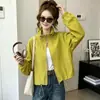 Jaqueta Curta Nova Outono 2026 com Gola Alta e Cordão para Mulheres, Estilo Coreano, Caimento Solto, Versátil, Emagrecimento, Zíper, Jaqueta Petite