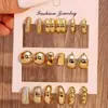 Nuevo Set de Pendientes Transfronterizos para Mujer, Combinación de Pendientes Geométricos Trenzados de Resina Estilo Ins Europeo y Americano, Pendientes al por Mayor