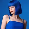 Peruca bob de cabeça mais vendida no AliExpress para meninas europeias e americanas, franja arrumada, cabelo liso curto, cabeça bobo, fábrica em estoque, cabelo de geração
