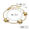 Pulseira Exquisita e Versátil de Aço Inoxidável Borboleta de Verão, Banhada a Ouro e Cravejada com Diamantes, Joia de Mão Elegante e Luxuosa para Mulheres, Presente para Melhores Amigas