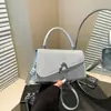 Bolsa Feminina Simples Transfronteiriça Europeia e Americana 2025 Nova Tendência Coração de Pêssego Moda Bolsa Quadrada Pequena Bolsa de Mão Brilhante de Strass de Alto Valor