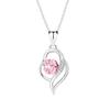 Runxin Nuevo Colgante de Amor de Zirconia Cadena de Clavícula con Corazón Dulce a la Moda para Mujer Sencillo Corazón que Tú Collar