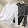 Camiseta deportiva casual para hombre de manga larga con estampado, moderna para adolescentes, adecuada para todas las estaciones, cuello redondo, top básico de manga larga