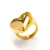Anillo Exagerado de Escenario Frío Ins Europeo y Americano Gran Amor Acero de Titanio Anillo para Mujer Oro de 18 Quilates Joyería de Mano de Alta Gama Versátil