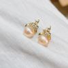 Nova Prata Esterlina S925 Pérola Natural de Água Doce Genuína Joias Brincos Banhados a Ouro 18K Joias de Pérola Zhuji Uma Peça Dropshipping
