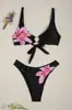 Traje de baño bikini con estampado de leopardo europeo y americano 2026, traje de baño sexy de dos piezas sin espalda para mujer, bikini de playa para vacaciones transfronterizas