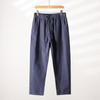 Pantalones de Lino Rectos para Hombre Verano Nuevo Estilo Japonés Retro Transpirable Lino Pantalones Casuales Color Sólido Algodón y Lino Combinan con Todo Pantalones Hasta el Tobillo