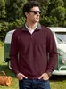 Sudadera casual con cuello alto de jacquard texturizado para hombre, estilo americano de comercio exterior, para primavera y otoño, con bolsillo con cremallera