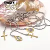 Wt-Jfn56 Exportación Más Vendido Estilo Religioso y Colgante de Cobre con Cruz Ajustable 90cm Delgado Plateado Collar para Pareja