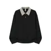 Look boyish de estilo japonés para otoño, falso dos piezas, corte holgado, versátil, cuello semiabierto, sudadera tipo jersey, top unisex