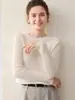 Estilo Otoño e Invierno Cuello Redondo Perezoso Cálido Moda Versátil Capa Base Suéter Tejido Puro Cachemir Capa Base Suéter de Cachemir