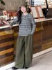 Ropa infantil para niñas, nuevo estilo otoño 2026, conjunto de dos piezas para niños mayores: Sudadera con capucha a rayas de bloques de color y pantalones cargo, conjunto de otoño para niños