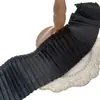 Ribete de Encaje de Gasa Blanco y Negro de 8 cm de Ancho para Accesorios de Ropa, Ropa de Muñecas Lolita, Cortinas, Decoración de Tela para Sofá